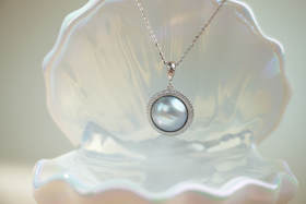 【秒杀】佐奈美（SANAMI）墨灰贝影海水马贝吊坠