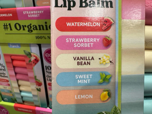 220元/组！🇺🇸，一版🈶香草➕草莓➕西瓜➕甜薄➕柠檬！。EOS果味天然保湿润唇膏9只装！新包装哦📣敲黑板🤣说重点👉唇膏是有机滴 商品图2