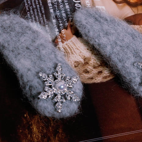 毛茸茸雪花发夹&山茶花珍珠发夹 天然淡水珍珠 商品图1