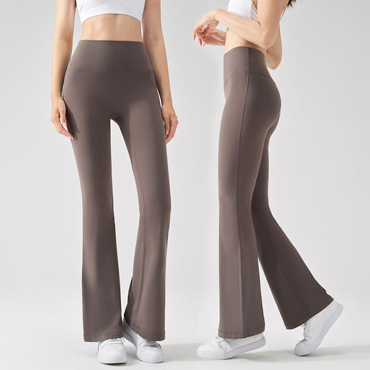 跃牌【轻匀系列】莱卡抗菌裸感瑜伽喇叭裤女高腰提臀阔腿裤CK1525 商品图1
