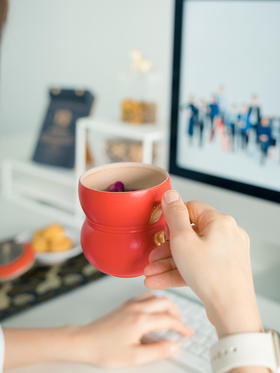 【预售7天】万仟堂茶具事事如意办公杯陶瓷杯子水杯大容量马克杯喝茶茶具茶杯 瓷器商品不支持七天无理由