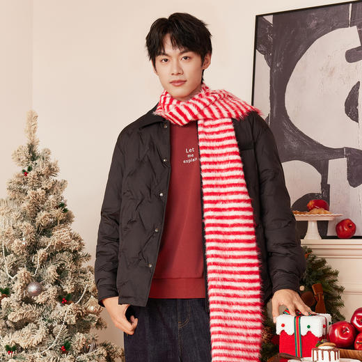 gxg.jeans男装 衬衫式轻薄菱格设计羽绒服休闲外套25年冬新品 商品图2