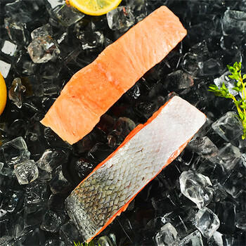 京东超市/京觅大西洋三文鱼块 680g冷冻 独立包装 带皮去刺 新老包装交替 商品图1