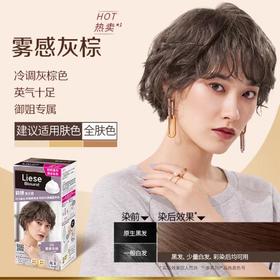 花王Liese莉婕泡泡染发剂泡沫染发膏遮白发盖白染发-雾感灰棕 108ml