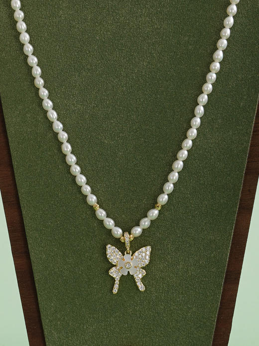 子佩集【花香蝶舞】珍珠项链【XXXL015】3mm珠蝴蝶镀金2512 商品图1