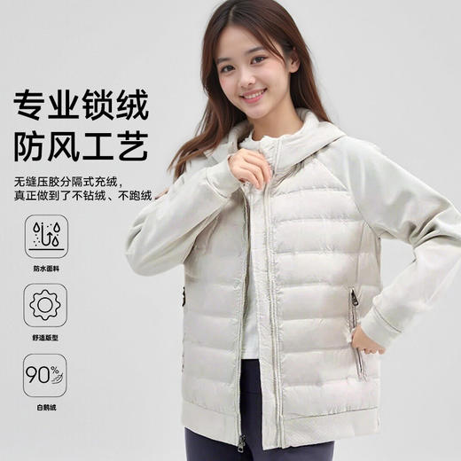 LUCKY DEER幸运鹿情侣款鹅绒针织运动外套保暖防风鹅绒服 商品图0