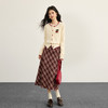 【12/17新品】熙世界圣诞红格纹毛呢半身裙女2025秋冬新款休闲高腰显瘦a字长裙 商品缩略图2