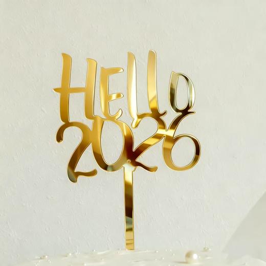2026年跨年插件 亚克力装饰插件 金色/红色 HELLO2026/马年大吉/cheers2026 新年装饰 商品图1
