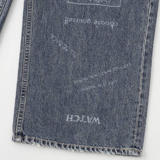 DAIRIKU "TATTOO" Laser Printed Pants 镭射印花复古牛仔阔腿裤 商品图3