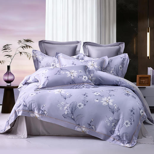 多喜爱 60S全棉缎纹四件套-梦中花园/夜薇花坞【60S长绒棉】【芬纳诺抗菌】精美礼盒 宽边&花边工艺 商品图7