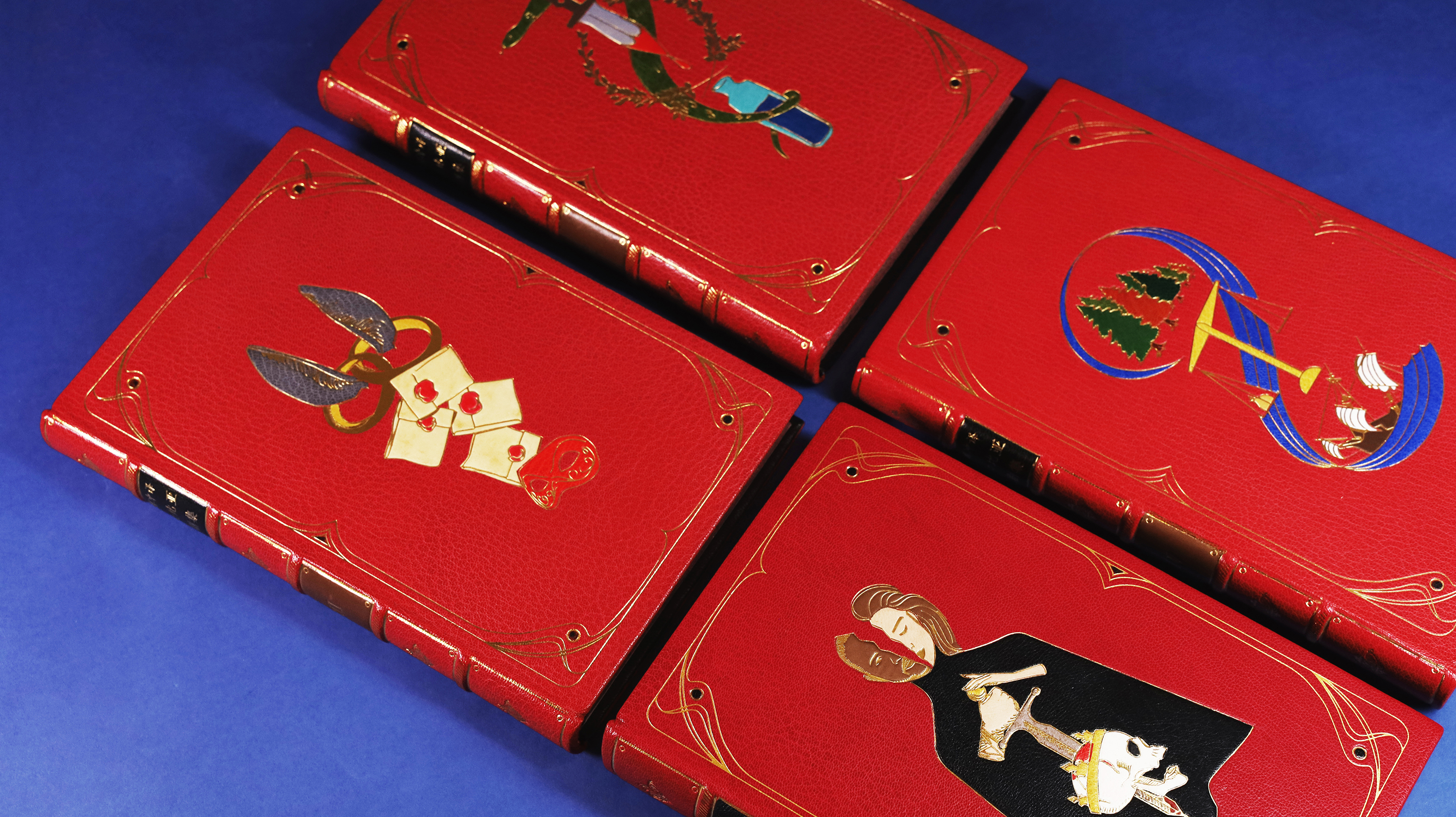 【英国装帧师手工版】《许渊冲莎士比亚戏剧集》（全四卷）红色山羊皮精装