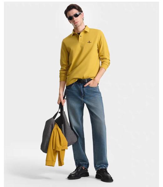 点此购买 比音勒芬秋冬季男士时尚休闲弹力加绒保暖翻领POLO衫 ss 338075 商品图9