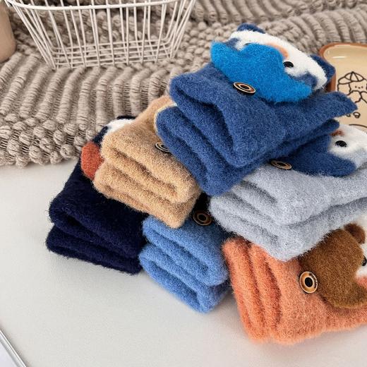 【萌趣卡通造型❗️舒适防寒灵活保暖】儿童翻盖分指手套秋冬季保暖男童宝宝可爱卡通企鹅女童防冻五指套。jb 商品图2
