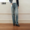 森柔|森马牛仔裤女春季做旧浅色长裤女生显瘦潮流简约时尚直筒裤 商品缩略图0