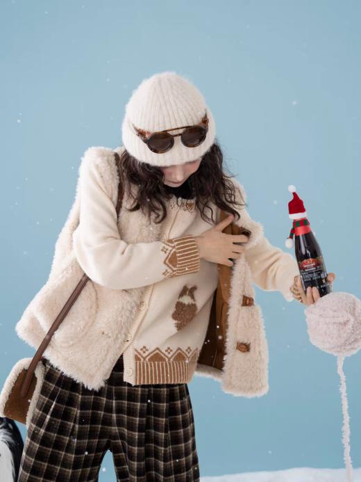 浮生八记/25D270/实用两面穿皮毛一体羊羔毛马甲 商品图2