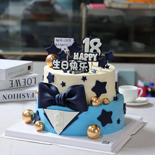 18岁成人礼蛋糕，新鲜芒果加黄油脆脆夹心 商品图1