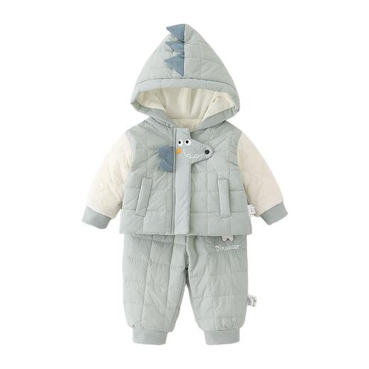 婴儿秋冬衣服两件套2025新款a类卡通一岁男宝宝薄棉保暖棉服套装 商品图4