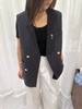 伯妮斯茵 | 简约通勤 V 领无袖羊毛马甲 双面呢面料 双排扣 + 胸针装饰 职场日常款 SZ6H02 商品缩略图0