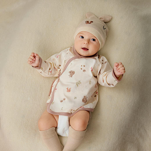 迷你巴拉巴拉婴儿衣服新生儿半背衣亲肤透气柔软爬家居上衣新款 商品图2