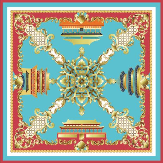 丝绸方巾-金绮寰轴·巴洛克叙 商品图2