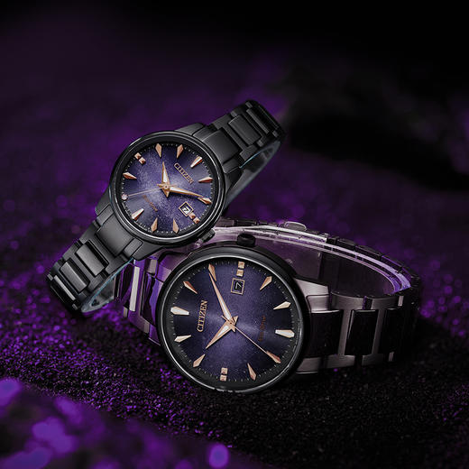 西铁城/CITIZEN 星河紫盘光动能情侣腕女表EW2595-81X 商品图3