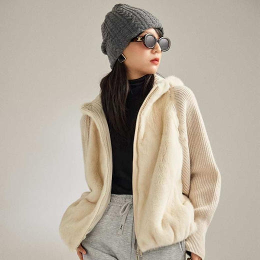 ORIGNAL&CO 欧貂绒 连帽马甲 D家同款面料，行走的人间富贵花，不挑身材不挑体型，上身显贵，⁮高级老钱风 商品图6