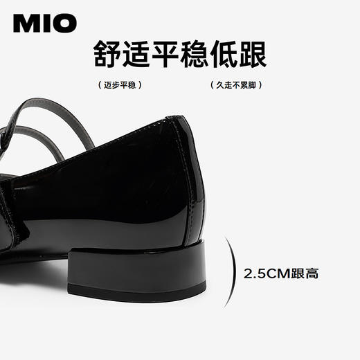 MIO米奥玛丽珍鞋2026春季新款圆头粗跟闪钻饰扣魔术贴女单鞋M261413634 商品图4