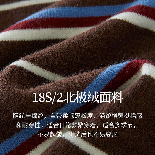 【12/17新品】熙世界老钱风条纹POLO领毛衣女2025年秋冬新款宽松套头长袖针织衫 商品图3