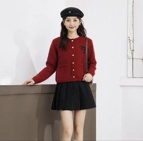 奢姿大码女装2025冬季时尚圆领针织开衫胖妹妹气质优雅休闲上衣9854654006