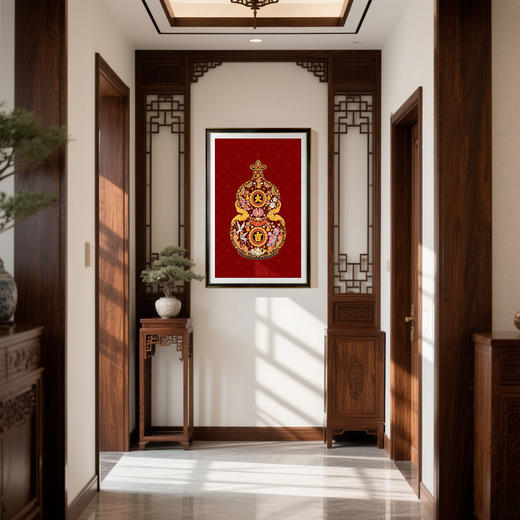 大吉福禄 五行葫芦系列 铜雕艺术画 商品图7