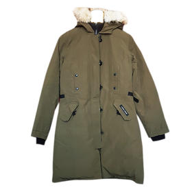 【95新】Canada Goose加拿大鹅2506L绿色Kensington修身款长款连帽羽绒服女士 141225JJ02