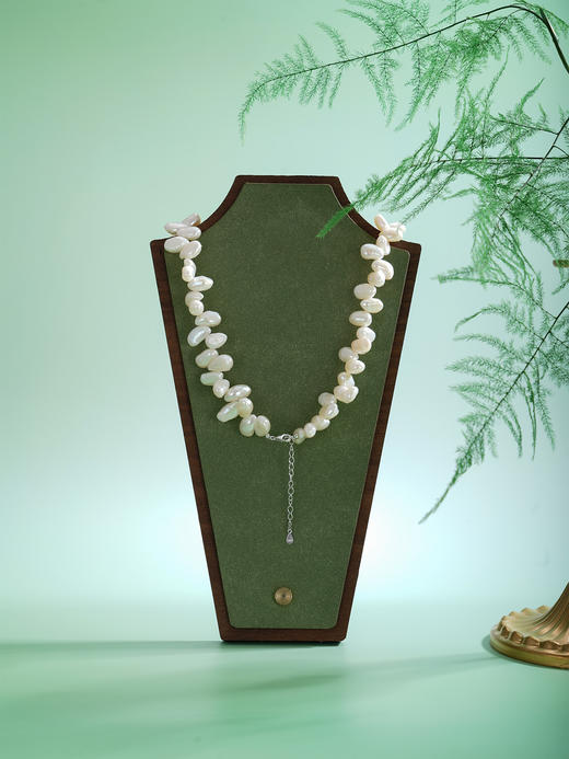 子佩集【‌幻海涟漪‌】银S925珍珠项链【SPN1300002】7*13mm珠巴洛克2512 商品图3