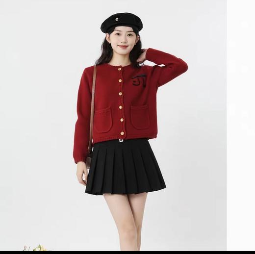 奢姿大码女装2025冬季时尚圆领针织开衫胖妹妹气质优雅休闲上衣9854654006 商品图3