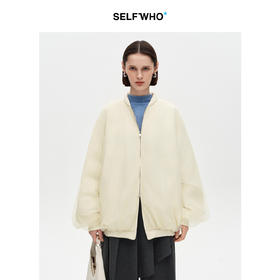 SELFWHO90白鸭绒拼接轻薄网纱羽绒服女2025冬季新款保暖宽松外套