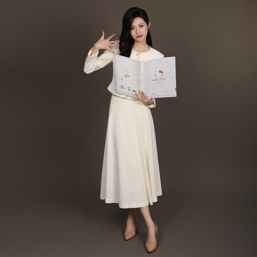 法小曼*子珍专区白色面试商务主持人西装套裙女小香风教师录课演讲职业套装 商品图3