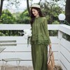 【林栖设计小店】 （现货）山谷绿意|苎麻衬衣褶皱真丝肌理感2026早春新款衬衫女1961105 商品缩略图2