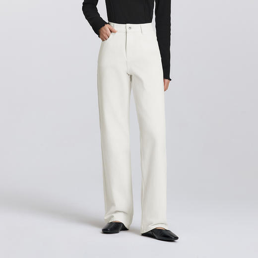 森柔|森马牛仔裤女春季做旧浅色长裤女生显瘦潮流简约时尚直筒裤 商品图2