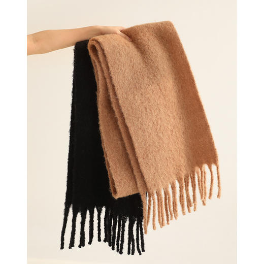 官网1800！蔻家男女秋冬羊驼毛绵羊毛混纺围巾 加厚加大氛围感软糯保暖披肩围脖 商品图7