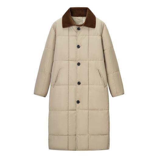 冬季长款加厚保暖卡其色棉服女小众设计款棉衣面包服外套 商品图0