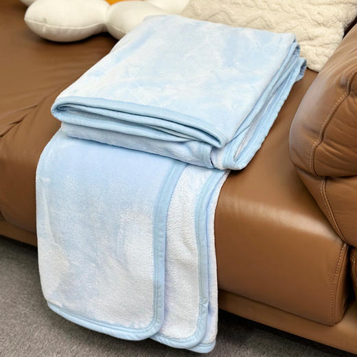 水星家纺家用毯子盖毯 DH蓝波湾法兰绒毯 100*140cm 127450 商品图4
