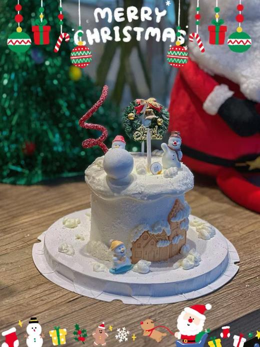 2025一起堆雪人·【红色闪棒颜色随机】奶油蛋糕 商品图0