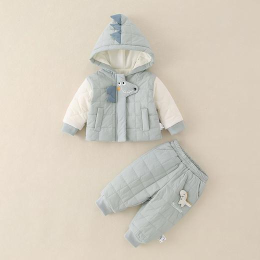 婴儿秋冬衣服两件套2025新款a类卡通一岁男宝宝薄棉保暖棉服套装 商品图1