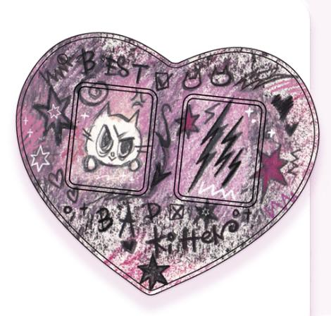 锦江丨马老毛子丨粉黑色爱心卡套 商品图0