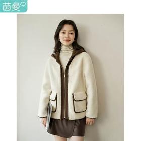 299.9元 茵曼仿羊羔绒外套 626860-HD（线上线下同步在售不保证有货，介意勿拍）