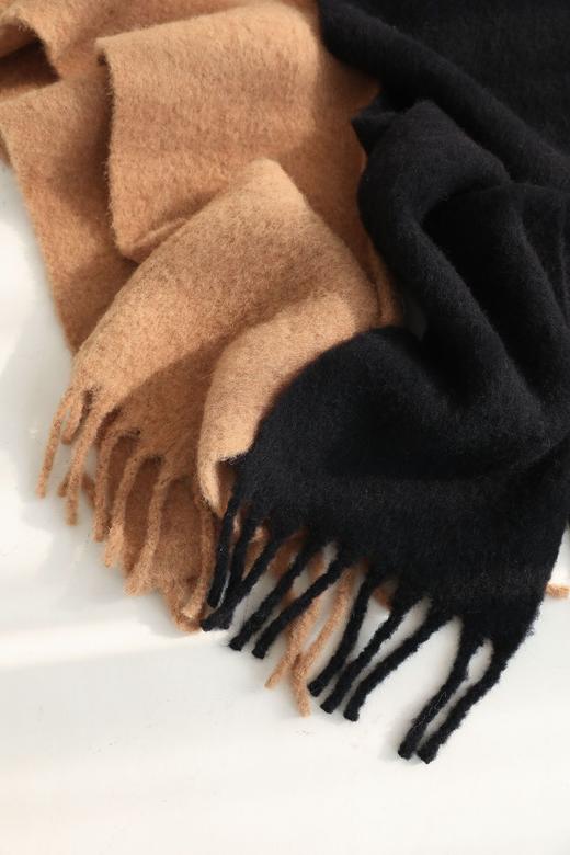 官网1800！蔻家男女秋冬羊驼毛绵羊毛混纺围巾 加厚加大氛围感软糯保暖披肩围脖 商品图10