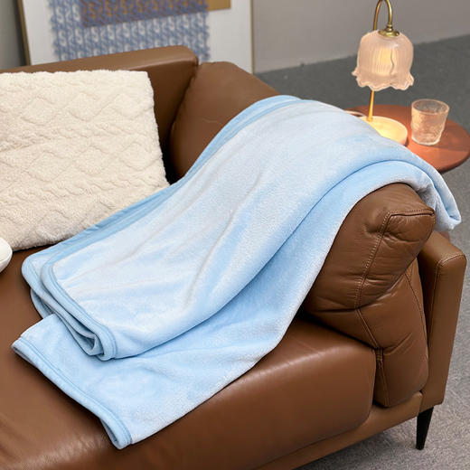 水星家纺家用毯子盖毯 DH蓝波湾法兰绒毯 100*140cm 127450 商品图8