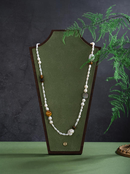 子佩集【海浪狂想】银S925珍珠项链【SGN1140011】12mm大扁珠巴洛克2512 商品图0