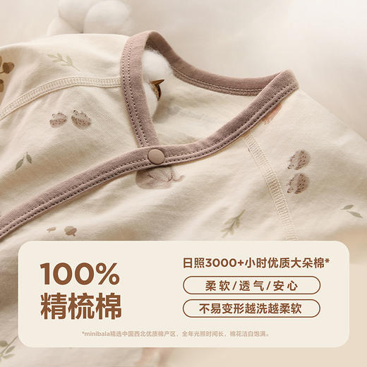 迷你巴拉巴拉婴儿衣服新生儿半背衣亲肤透气柔软爬家居上衣新款 商品图3
