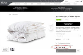 鹅绒被。2米×2.3米¥1180。  2.2米×2.4米¥1290。   自己备注