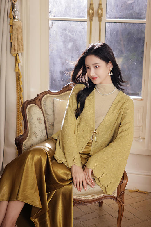 逸红颜明月优选 #波浪菱格新中式针织衫【酥禾】把金色阳光穿在身上，让波浪写下复古诗行~ 商品图10